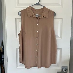 A New Day Sleeveless Button Down Blouse